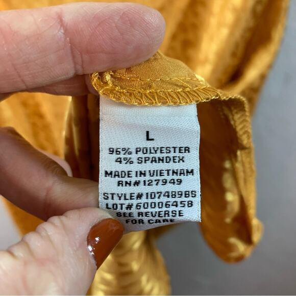 Emma Michelle Womens Cowl Neck Slip Dress Sz L Y2K Retro Golden Goddess Leopard - Picture 10 of 13